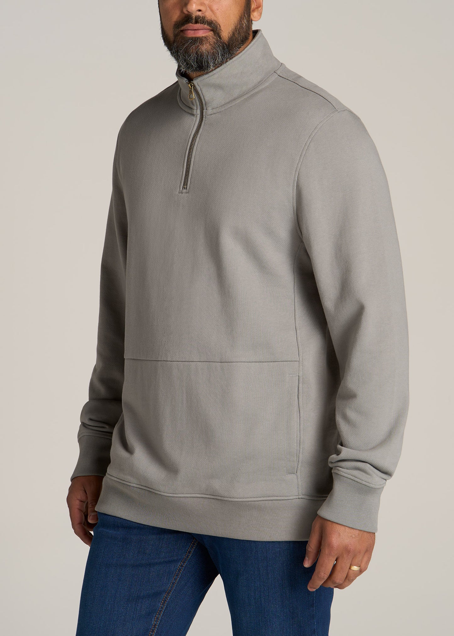 LJ-Heavyweight-French-Terry-Quarter-Zip-Pullover-Pewter-side