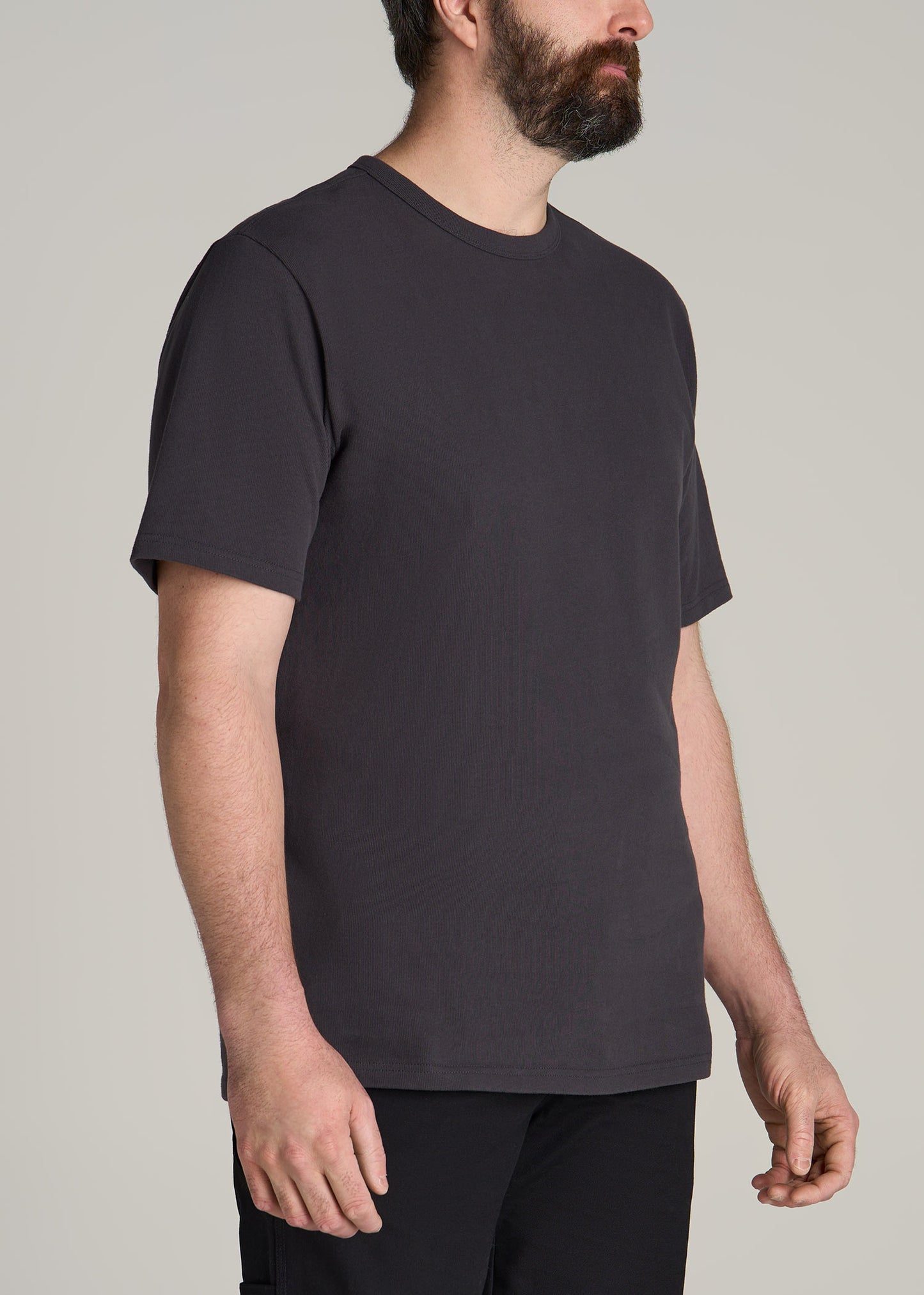 LJ&S Heavyweight RELAXED-FIT Tall Tee in Vintage Gunmetal Grey