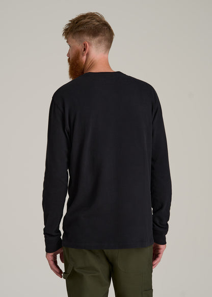 LJ&S Long Sleeve Workwear Pocket Tee for Tall Men in Black