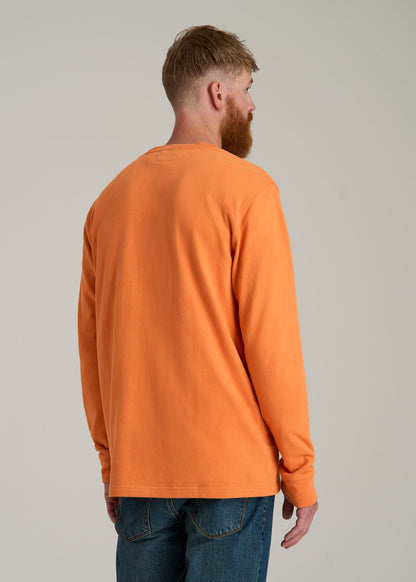 LJ&S Long Sleeve Workwear Pocket Tee for Tall Men in Marmalade