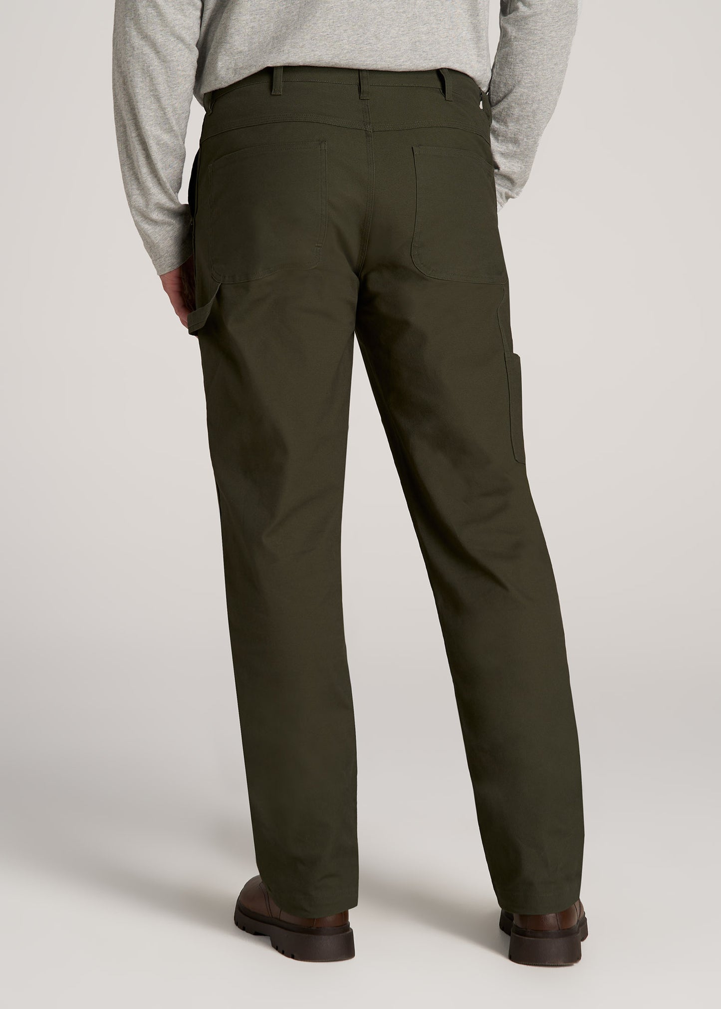 LJ&S Stretch Canvas REGULAR-FIT Carpenter's Pants for Tall Men in Thyme Green