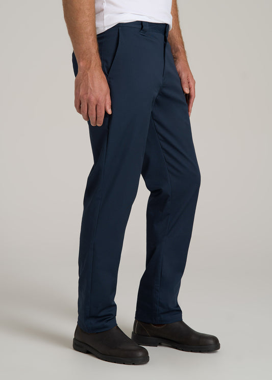 LJ&S Stretch Twill STRAIGHT-LEG Work Pants for Tall Men in Marine Blue