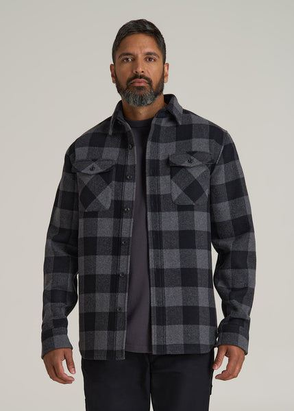 LJ&S Wool Blend Tall Men's Shirt Jacket | American Tall