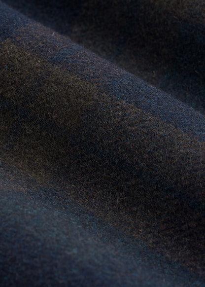 LJ&S Wool Blend Shirt Jacket for Tall Men in Green and Navy Plaid