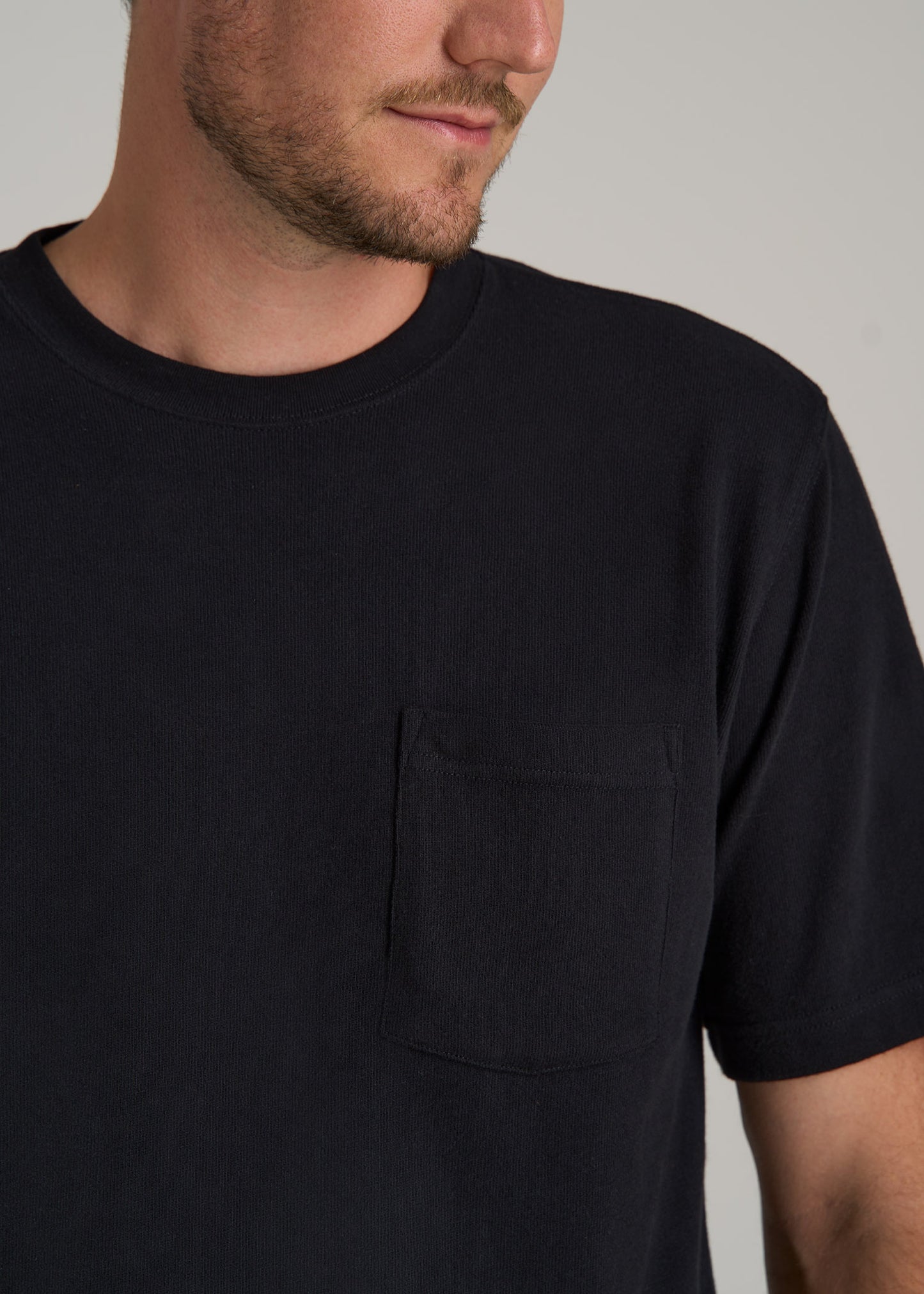 LJ&S Workwear Pocket T-Shirt for Tall Men in Black