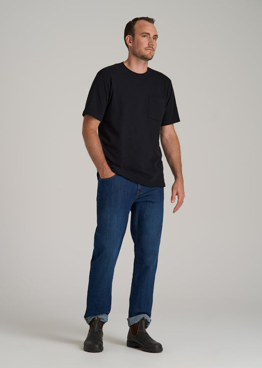 LJ&S Workwear Pocket T-Shirt for Tall Men in Black