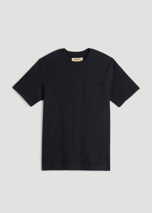 LJ&S Workwear Pocket T-Shirt for Tall Men in Black