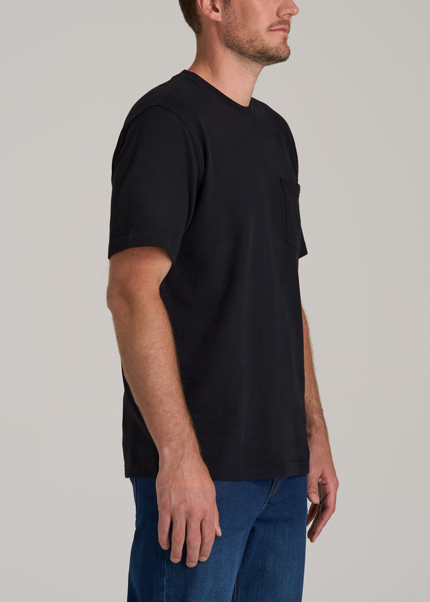 LJ&S Workwear Pocket T-Shirt for Tall Men in Black