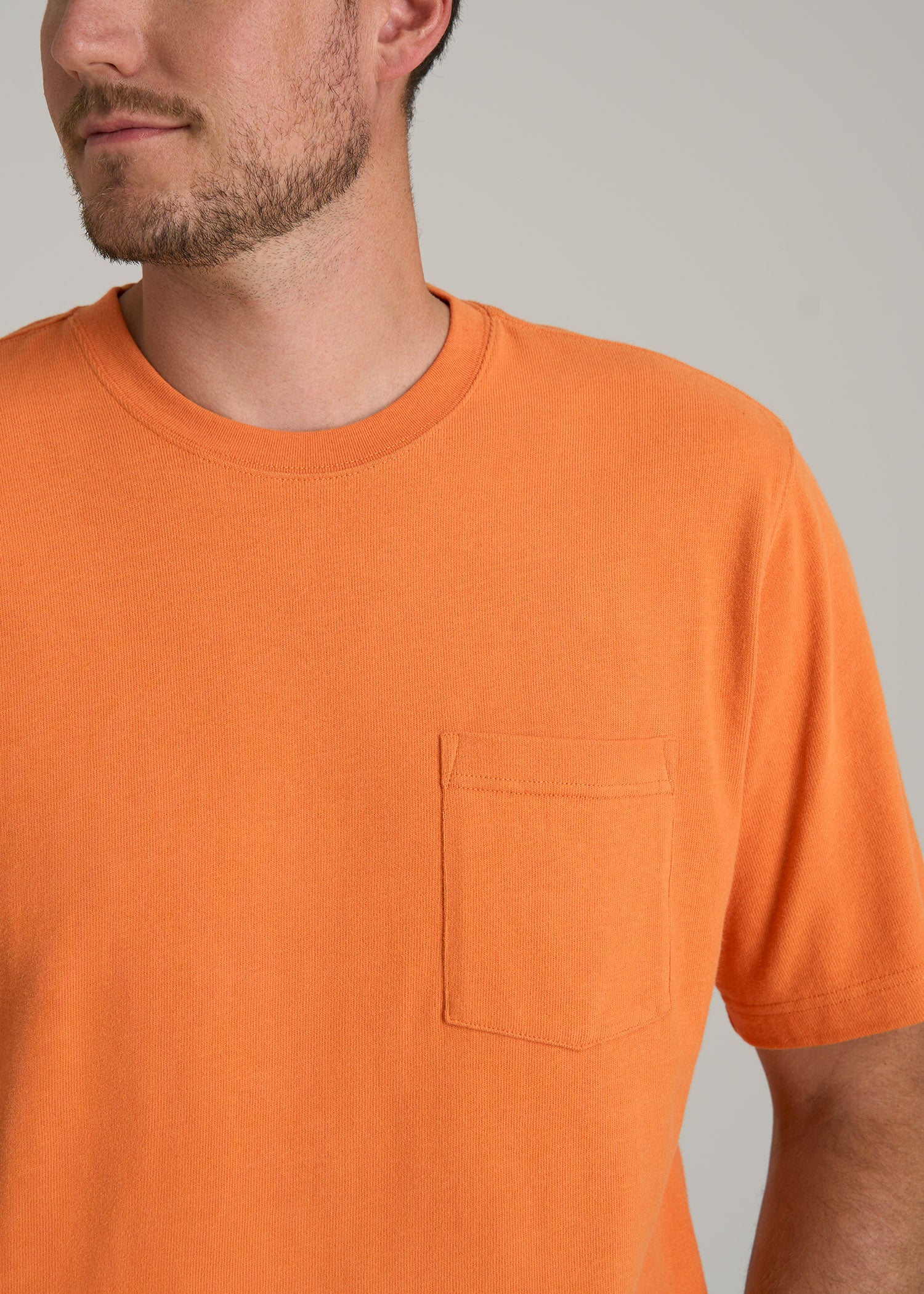 LJ&S Workwear Pocket T-Shirt for Tall Men in Marmalade