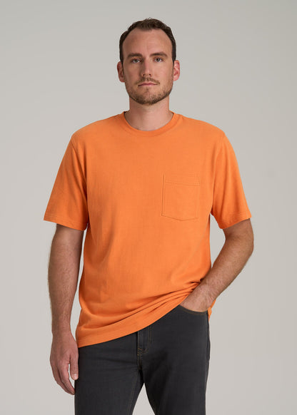 LJ&S Workwear Pocket T-Shirt for Tall Men in Marmalade