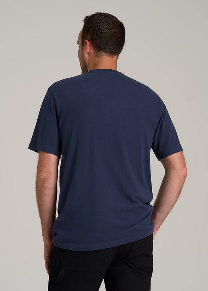 LJ&S Workwear Pocket T-Shirt for Tall Men in Midnight Navy