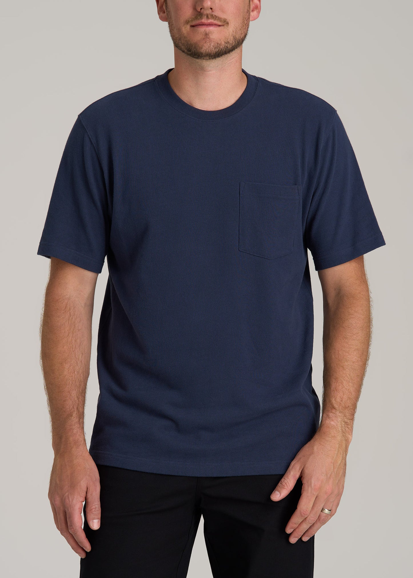 LJ&S Workwear Pocket T-Shirt for Tall Men in Midnight Navy