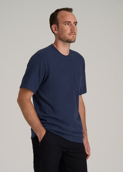 LJ&S Workwear Pocket T-Shirt for Tall Men in Midnight Navy