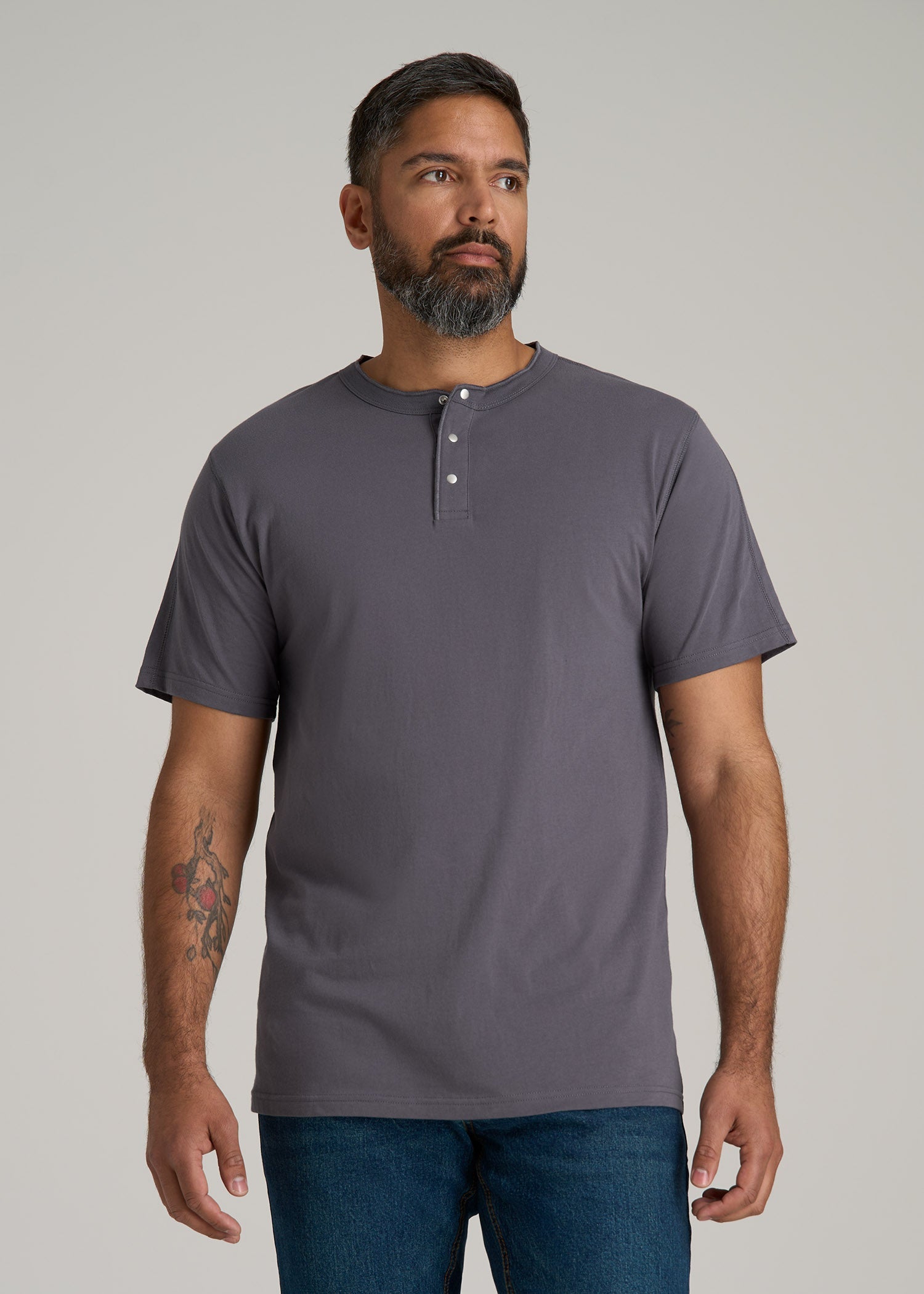 LJ&S Jersey Henley Tee for Tall Men | American Tall