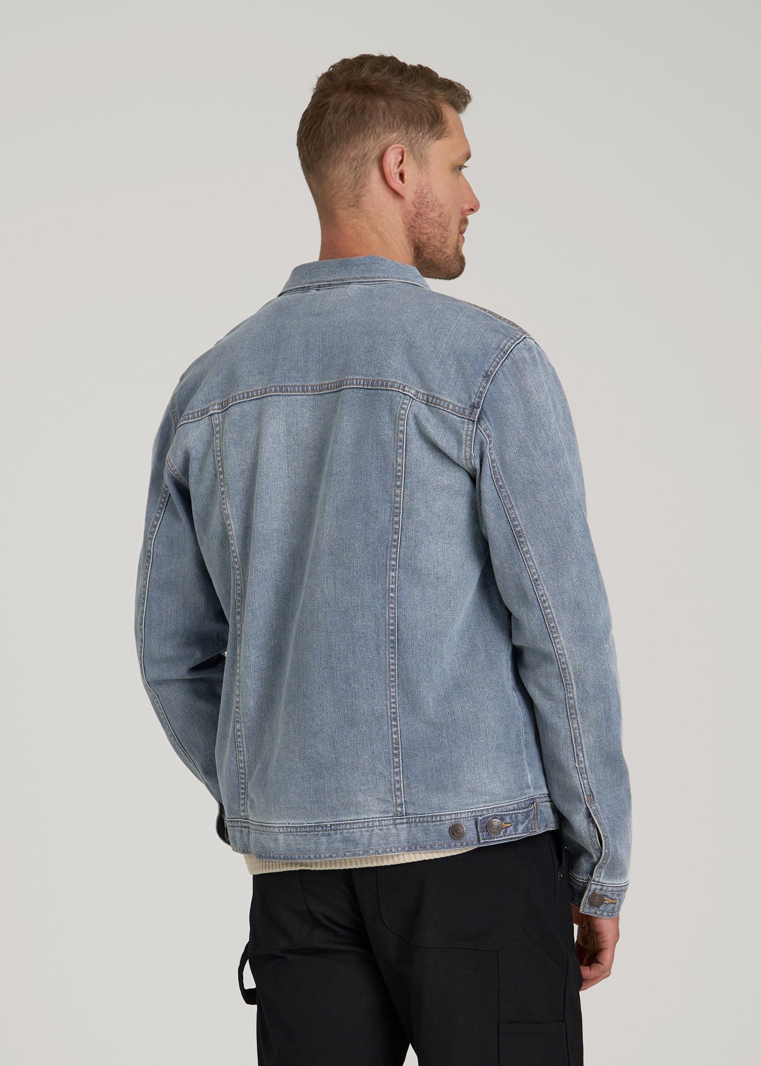 LJ&S Denim Jacket for Tall Men in Medium Blue – American Tall