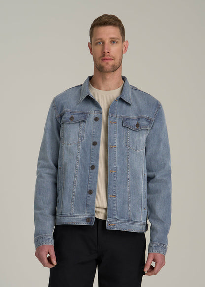 LJ&S Denim Jacket for Tall Men in Medium Blue XL / Tall / Medium Blue LJ&S Denim Jacket for Tall Men in Medium Blue XL / Tall / Medium Blue