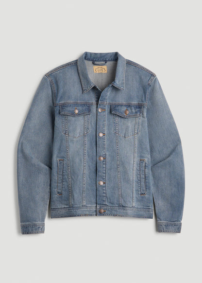 LJ&S Denim Jacket for Tall Men in Medium Blue