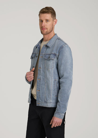 LJ&S Denim Jacket for Tall Men in Medium Blue