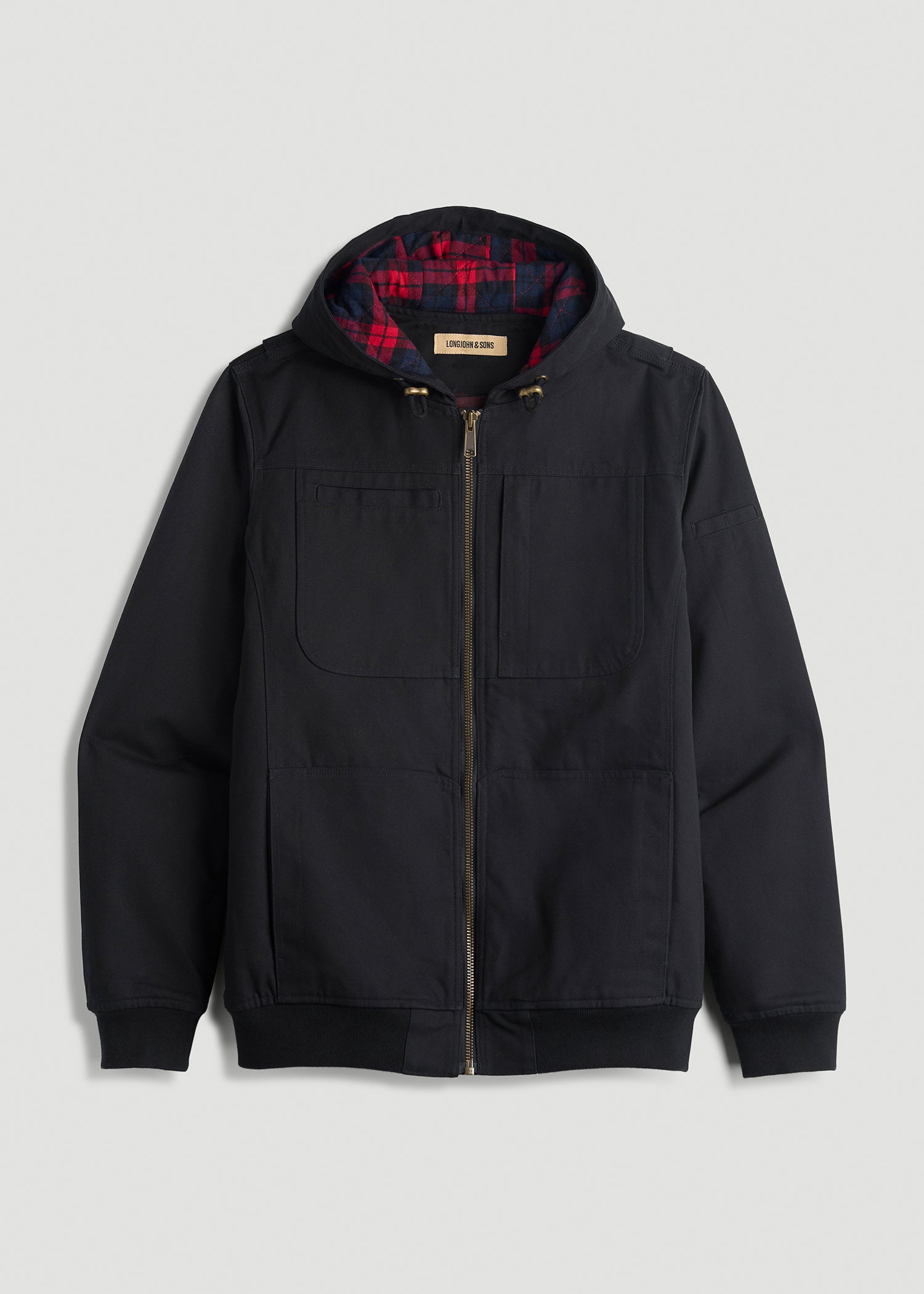 American Tall's LJ&S Flannel-Lined Canvas Work Jacket for Tall Men