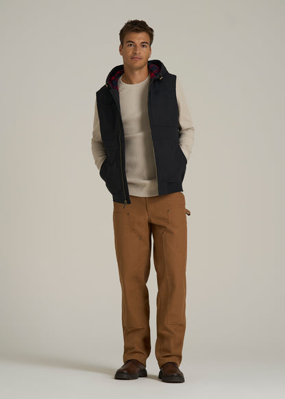 LJ&S Flannel-Lined Canvas Work Vest for Tall Men American Tall