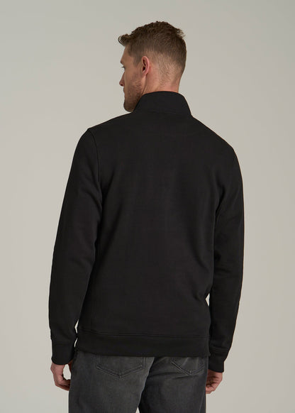 LJ&S Heavyweight Quarter-Zip Pullover for Tall Men in Vintage Black