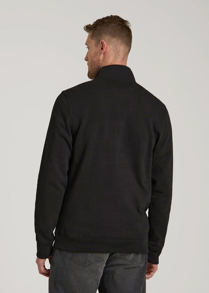 LJ&S Heavyweight Quarter-Zip Pullover for Tall Men in Vintage Black