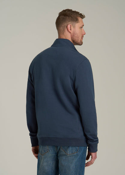 LJ&S Heavyweight Quarter-Zip Pullover for Tall Men in Vintage Midnight Navy