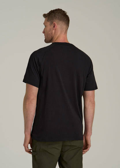 LJ&S REGULAR-FIT Jersey Henley Tee for Tall Men in Vintage Black