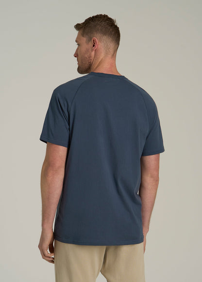 LJ&S REGULAR-FIT Jersey Henley Tee for Tall Men in Vintage Midnight Navy