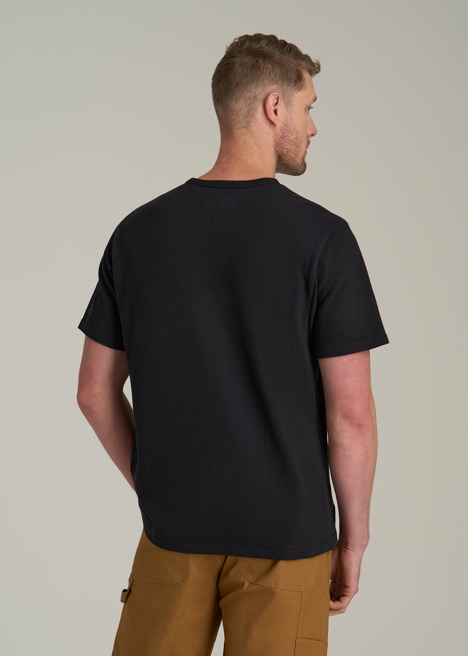LJ&S Heavyweight Relaxed Fit Tee for Tall Men in Vintage Black