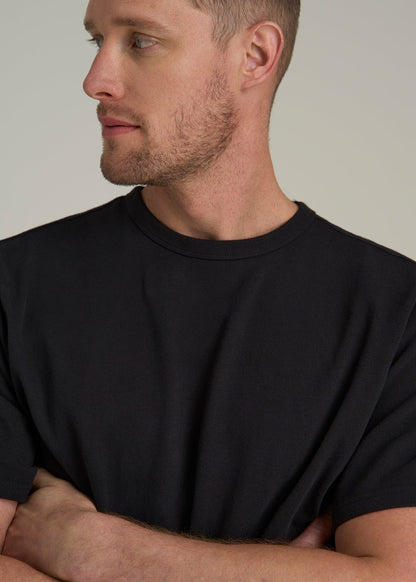LJ&S Heavyweight Relaxed Fit Tee for Tall Men in Vintage Black