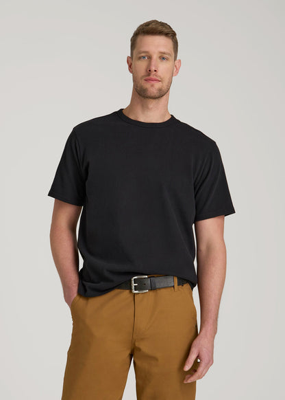 LJ&S Heavyweight Relaxed Fit Tee for Tall Men in Vintage Black