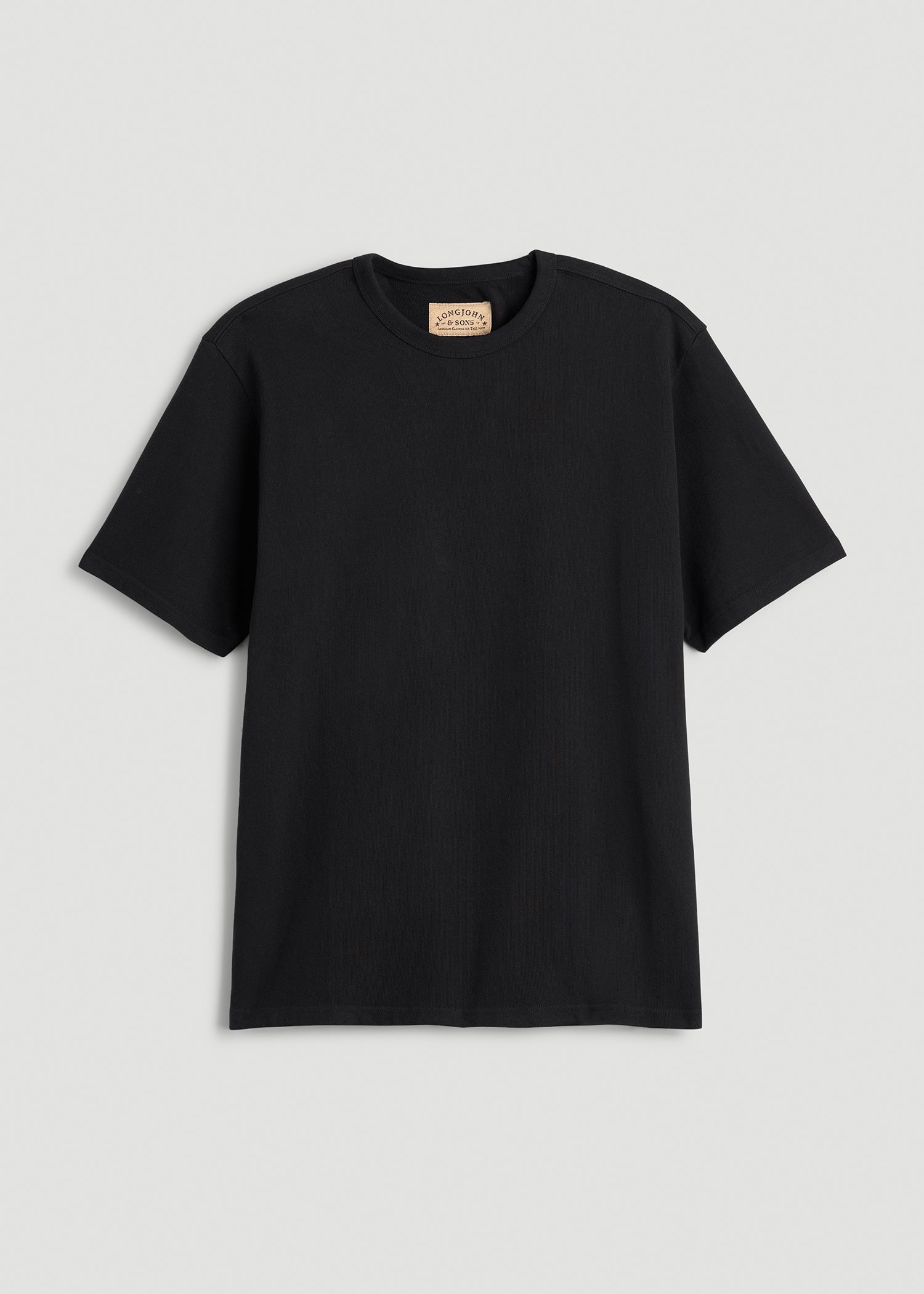 LJ&S Heavyweight Relaxed Fit Tee for Tall Men in Vintage Black