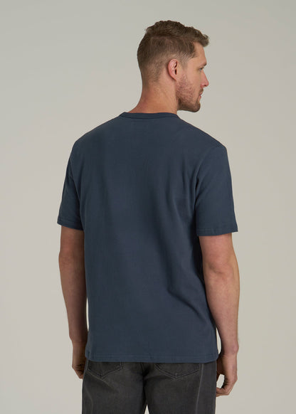 LJ&S Heavyweight Relaxed Fit Tee for Tall Men in Vintage Midnight Navy