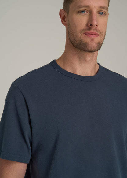 LJ&S Heavyweight Relaxed Fit Tee for Tall Men in Vintage Midnight Navy