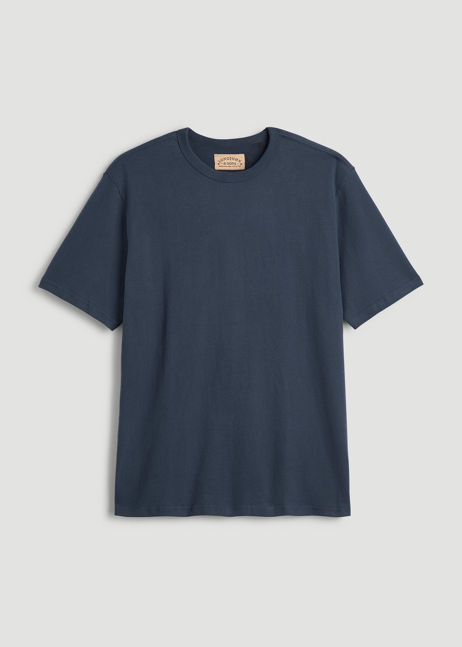 LJ&S Heavyweight Relaxed Fit Tee for Tall Men in Vintage Midnight Navy