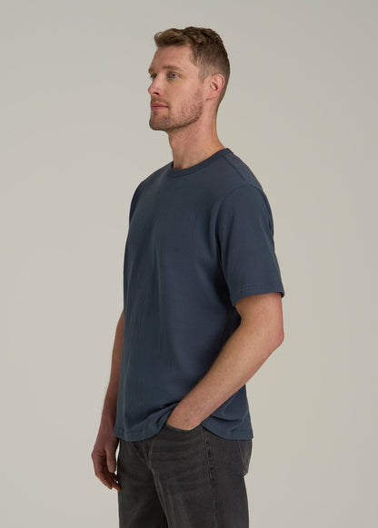 LJ&S Heavyweight Relaxed Fit Tee for Tall Men in Vintage Midnight Navy