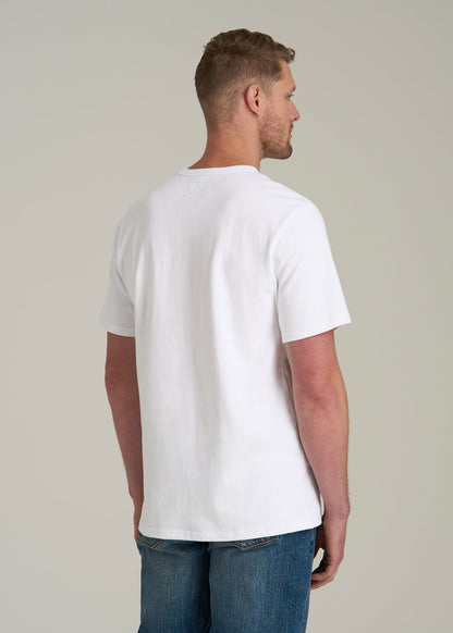 LJ&S Heavyweight Relaxed Fit Tee for Tall Men in White