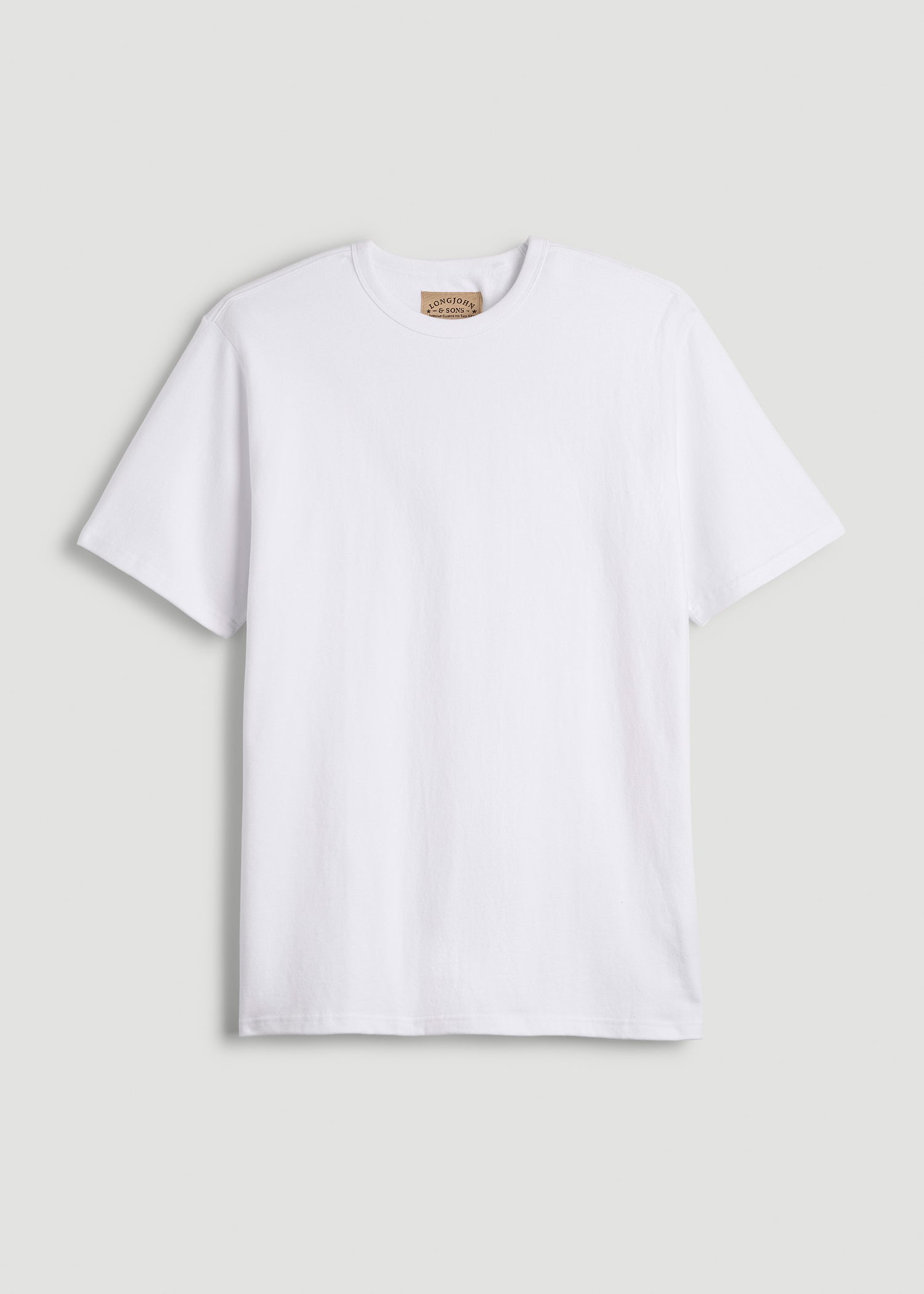 Ashen Fane Men's Tall Short Sleeve Cotton Tee - X-Large Tall In White, 100% Combed Ring-Spun Cotton