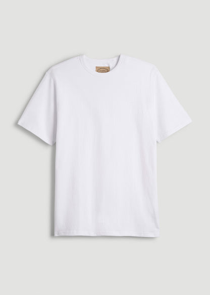 LJ&S Heavyweight Relaxed Fit Tee for Tall Men in White