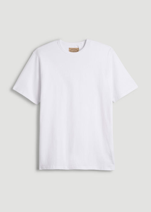 LJ&S Heavyweight Relaxed Fit Tee for Tall Men in White