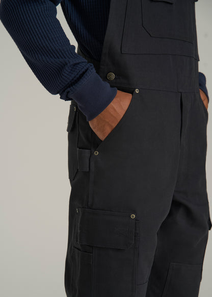 LJ&S Canvas Bib Overalls for Tall Men in Black