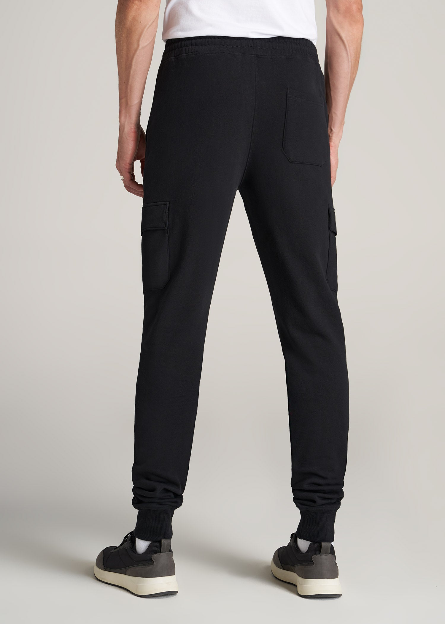 Tall Black Cargo Detail Casual Sweatpant