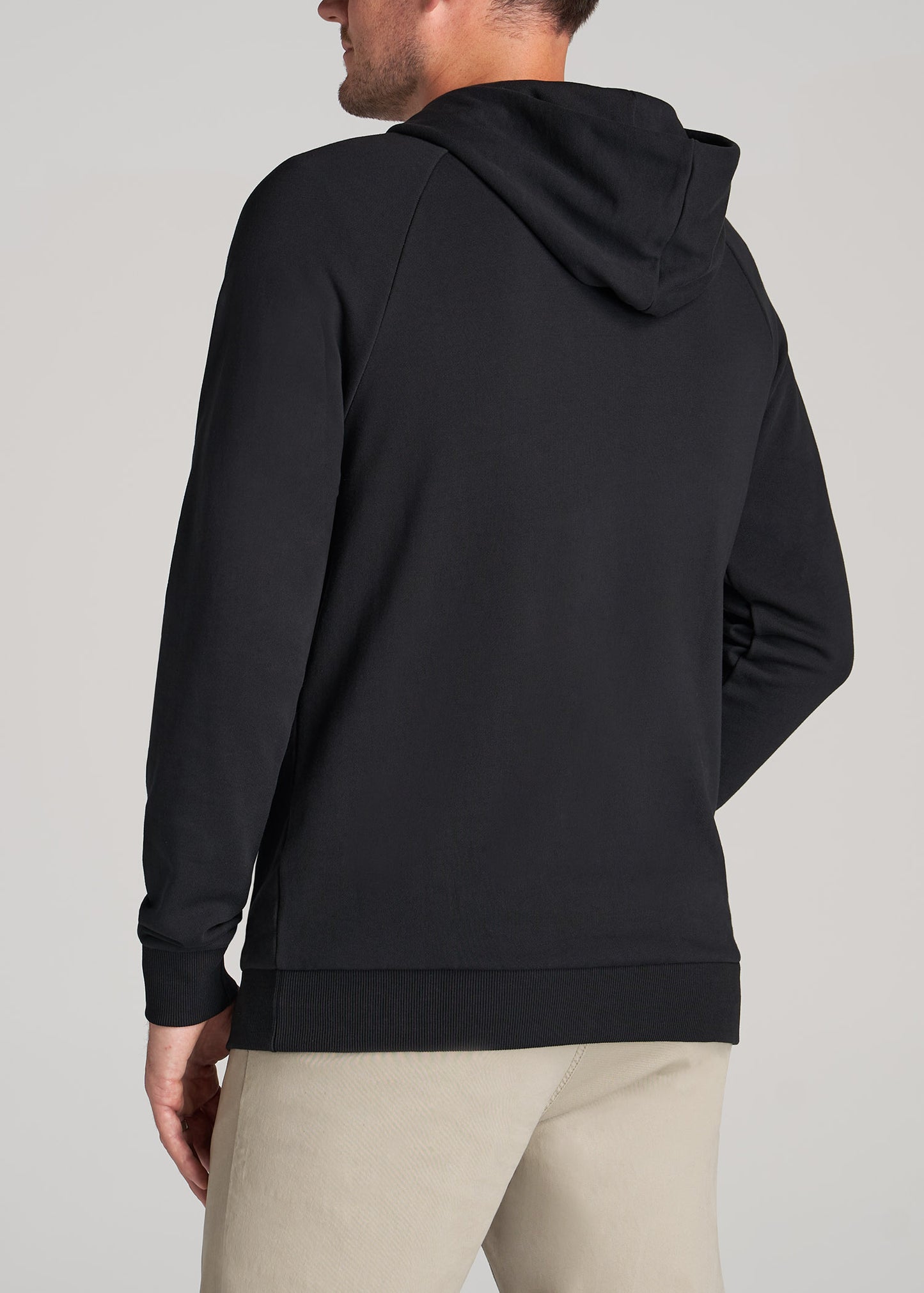 Wearever French Terry Full-Zip Men's Tall Hoodie in Black L / Tall / Black