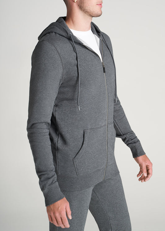 American-Tall-Men-80-20-FrenchTerry-FullZip-Hoodie-CharcoalMix-side