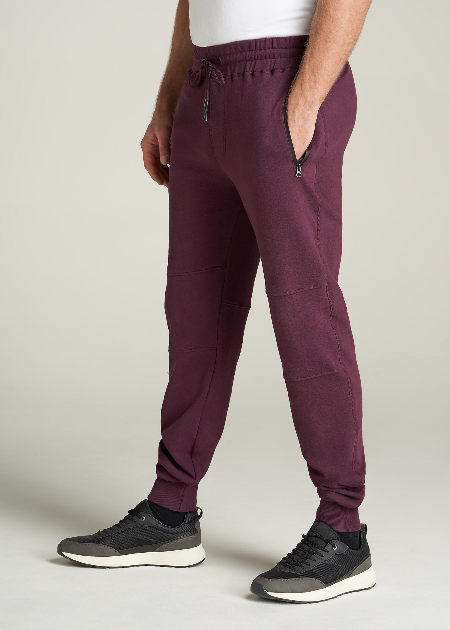 Wearever French Terry Men's Tall Joggers in Maroon