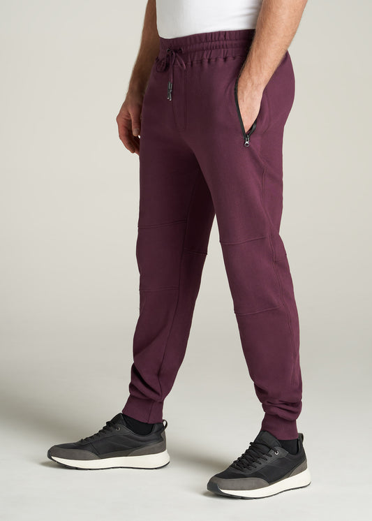    American-Tall-Men-80-20-FrenchTerry-Jogger-Maroon-side