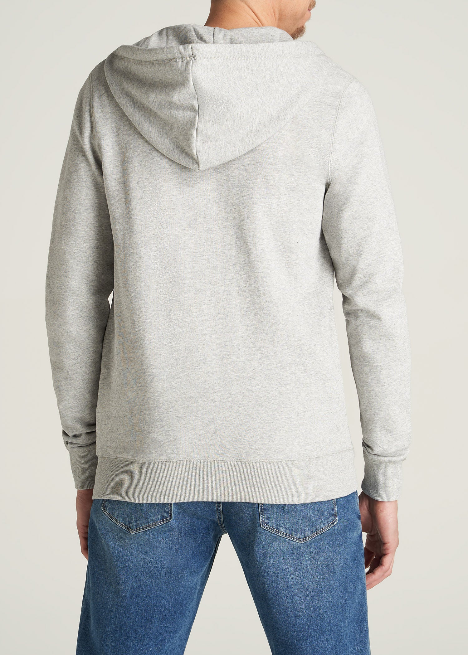 Men's Tall French Terry Zip Grey Hoodie | American Tall
