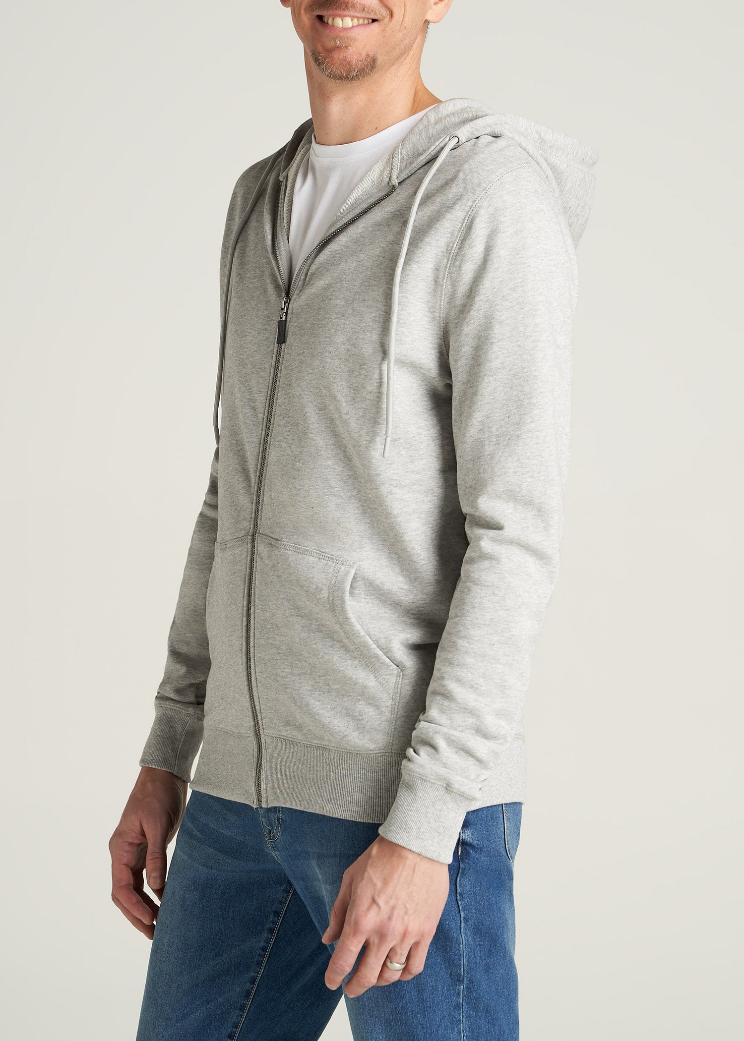    American-Tall-Men-8020-FrenchTerry-FullZip-Hoodie-GreyMix-side