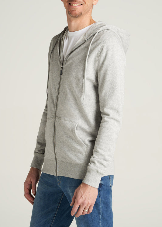   American-Tall-Men-8020-FrenchTerry-FullZip-Hoodie-GreyMix-side